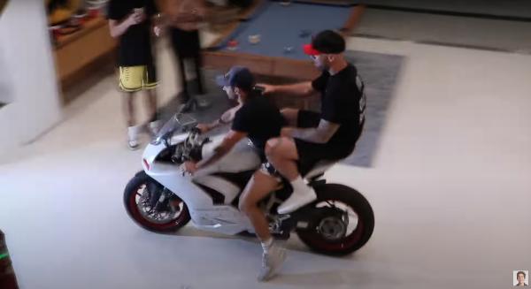 David Dobrik house party Ducati Panigale