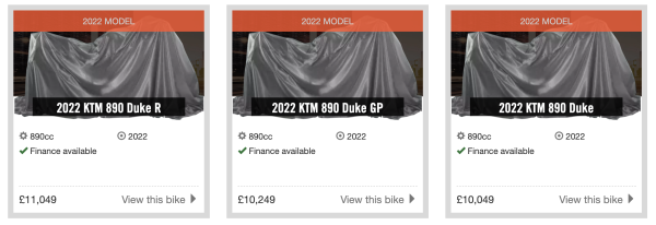 KTM 890 Duke 2022 price