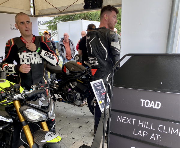 Waiting in the motorcycle paddock at Goodwood Festival of Speed