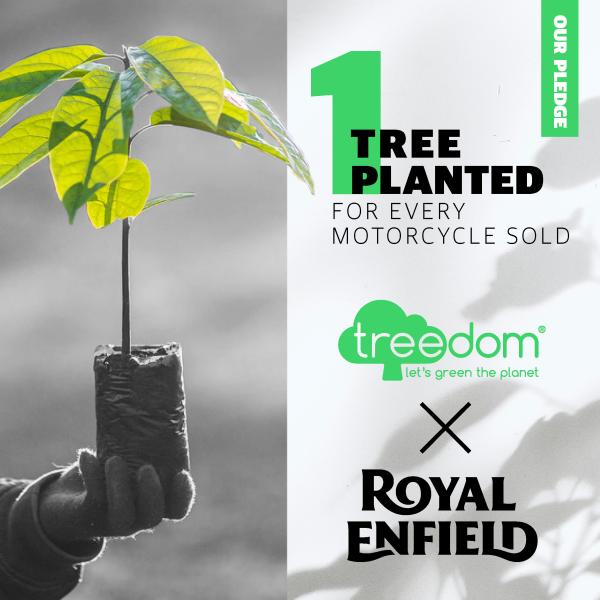 Royal Enfield and Treedom planting trees