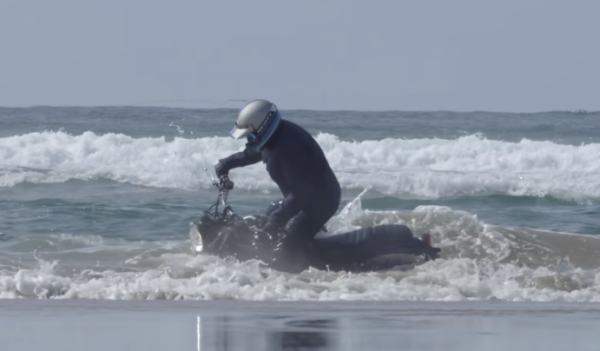 Watch: Man drops brand new Triumph in the sea