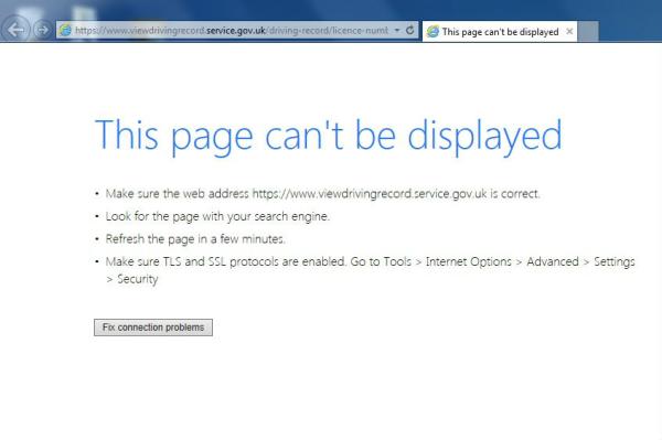 Well that's a good start - DVLA licence record check site down on day one