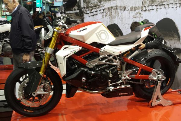 Bimota's supercharged Testastretta-powered Impeto and Tesi 3D RaceCafe debut in Milan