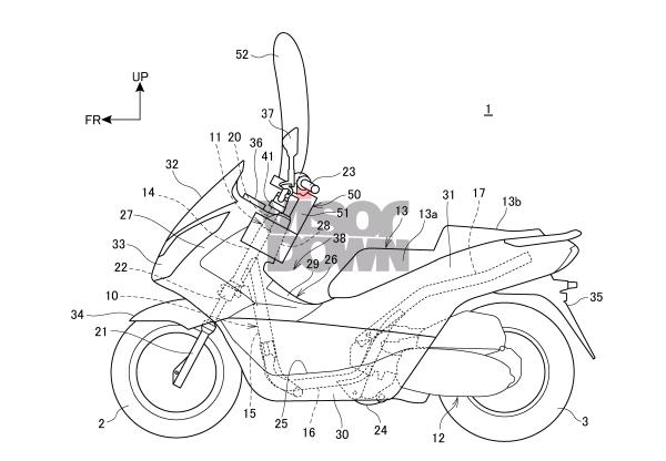 Honda patent vertical motorcycle airbag system