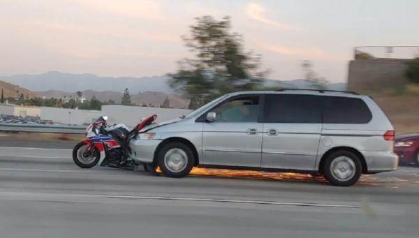 Motorcycle Car hit and run incident