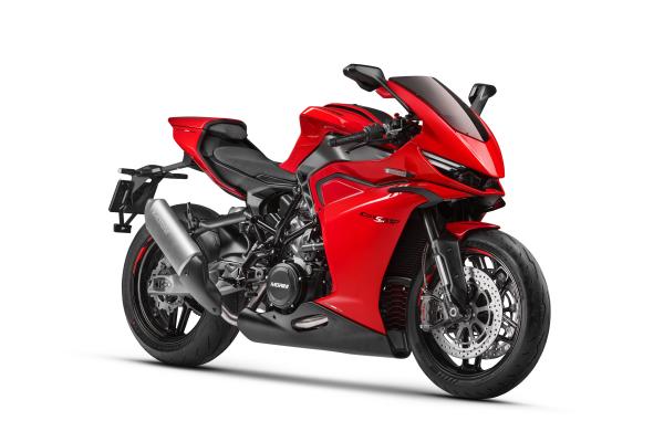 A red sports motorcycle