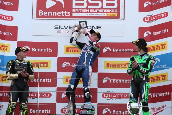 BSB podium, Silverstone 2022. - Honda Racing Corporation.