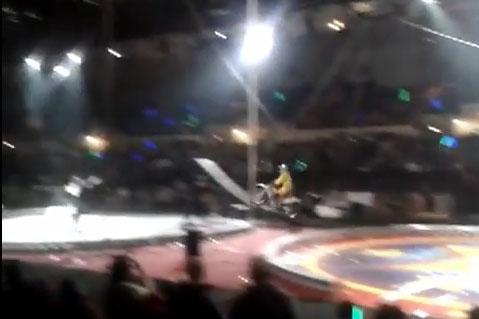 Rider almost killed in circus stunt