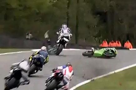 Superstock 600 horror crash at Oulton Park