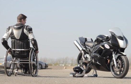 Paralysed man racing able-bodied riders