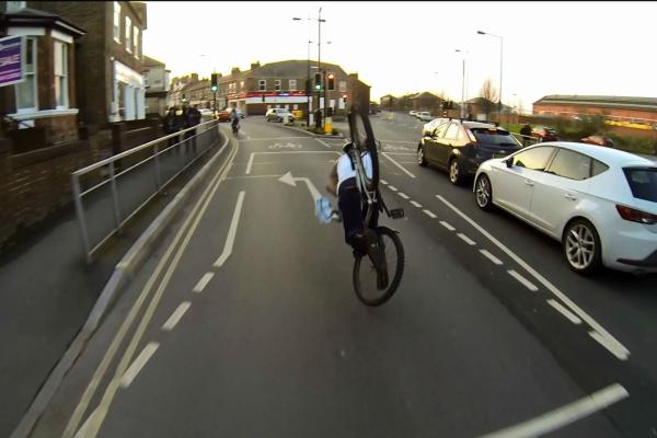 That's gotta hurt - reckless cyclists caught on film