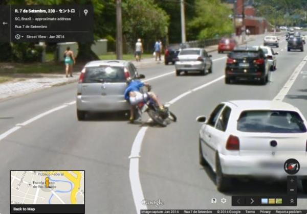 Google Street View captures motorcycle crash