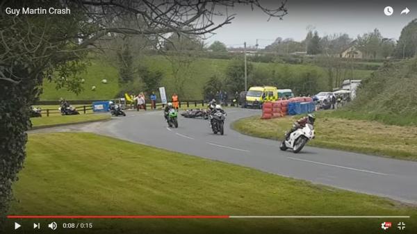 Video: Guy Martin's crash on road racing return