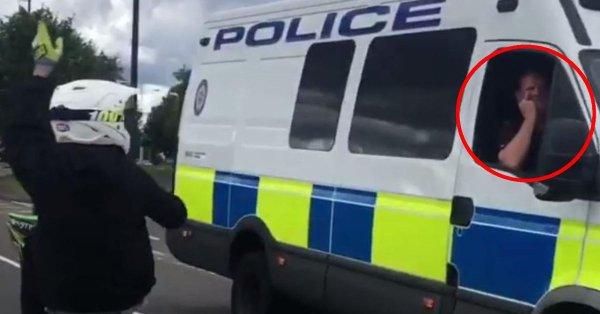 Police officer faces investigation for giving wheelie-pulling ‘thug’ the middle finger