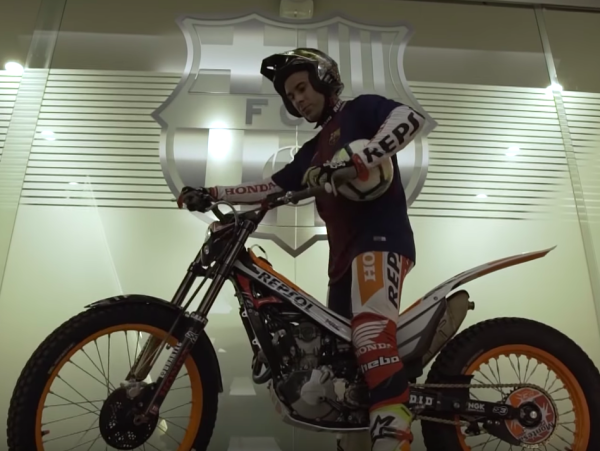 Toni Bou takes on the FC Barcelona stadium