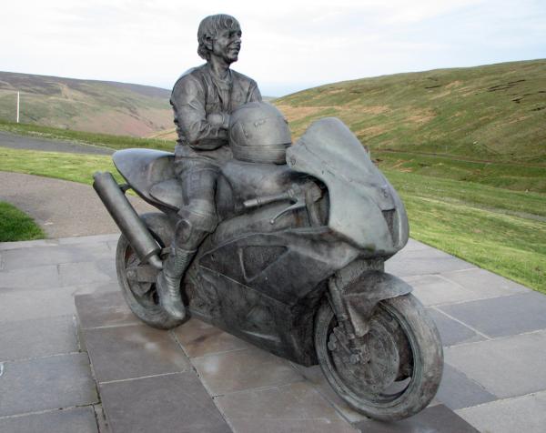 Joey Dunlop statue on the Isle of Man