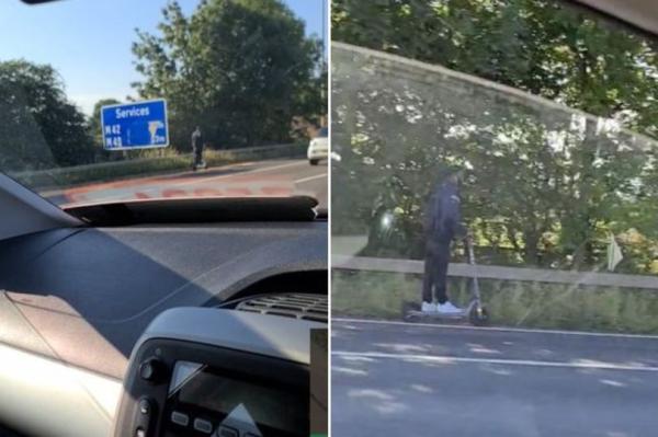 e-scooter on the m42 motorway