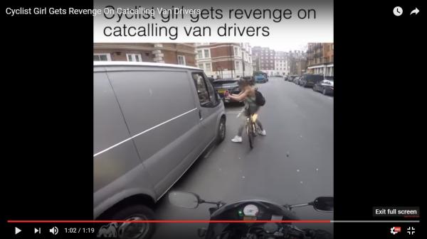 Helmet cam captures payback for catcalling van man