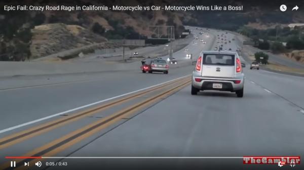 Instant karma for road rage driver