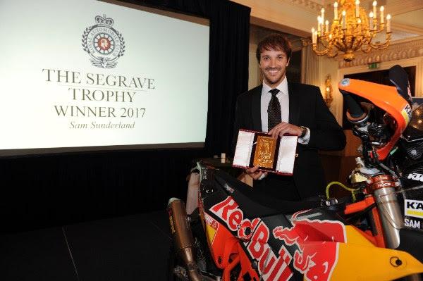 Sam Sunderland awarded Segrave Trophy