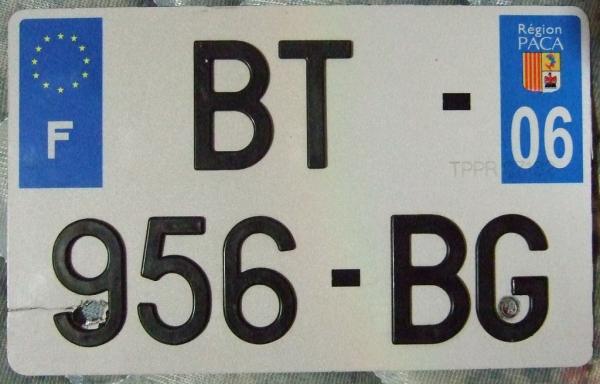 French licence plate