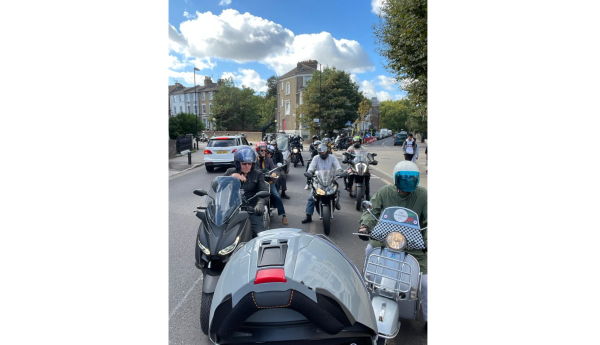 Motorcycles on Hackney protest ride-out. - Save London Motorcycling