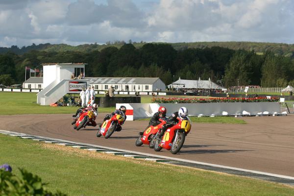 Barry Sheene racing FWD Norton 500 FW02 at 2002 Goodwood Revival Lennox Cup