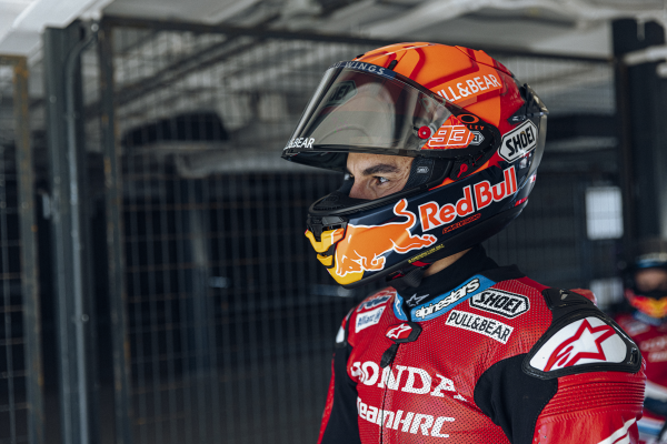 Marc Marquez in Shoei X-SPR Pro helmet. - Shoei