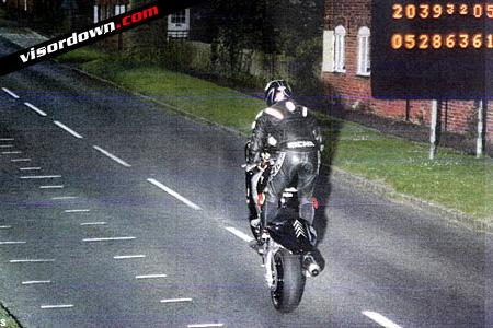 No numberplate wheelie biker nicked by GATSO