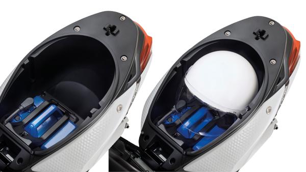 piaggio one underseat battery storage