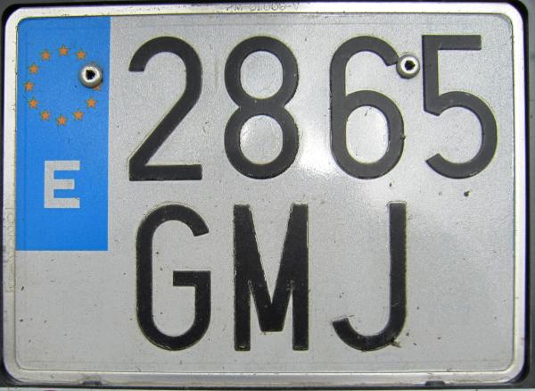 Spanish motorcycle licence plate