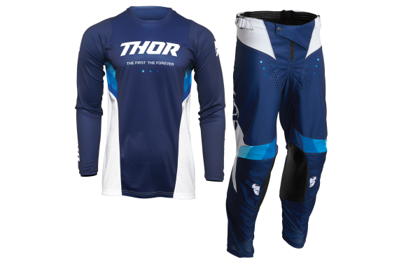Thor Pulse React 2022 Motocross Jersey &amp; Pants Navy White Kit