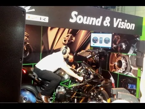 Kawasaki Ninja H2 R on the dyno at Motorcycle Live