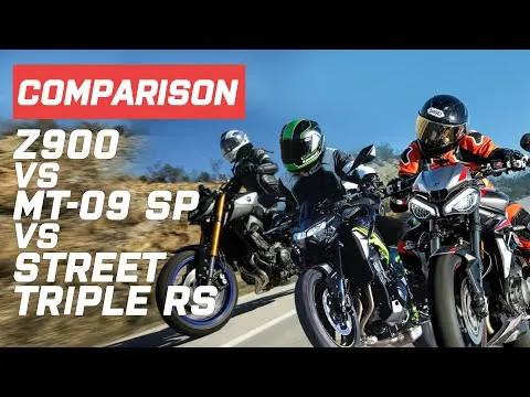 Kawasaki Z900 vs Triumph Street Triple RS vs Yamaha MT-09 SP | Visordown.com