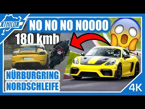 CLOSEST CALL EVER 😱 10cm from DISASTER @ 180 KMH - GT4 RS + Ducati Biker - NÜRBURGRING BTG [4K] POV