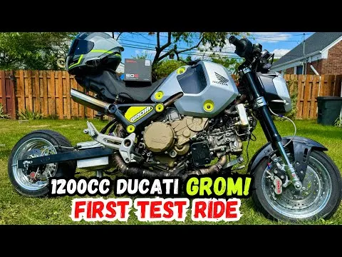 RIDING MY DUCATI 1199cc Swapped Honda GROM for the FIRST TIME!