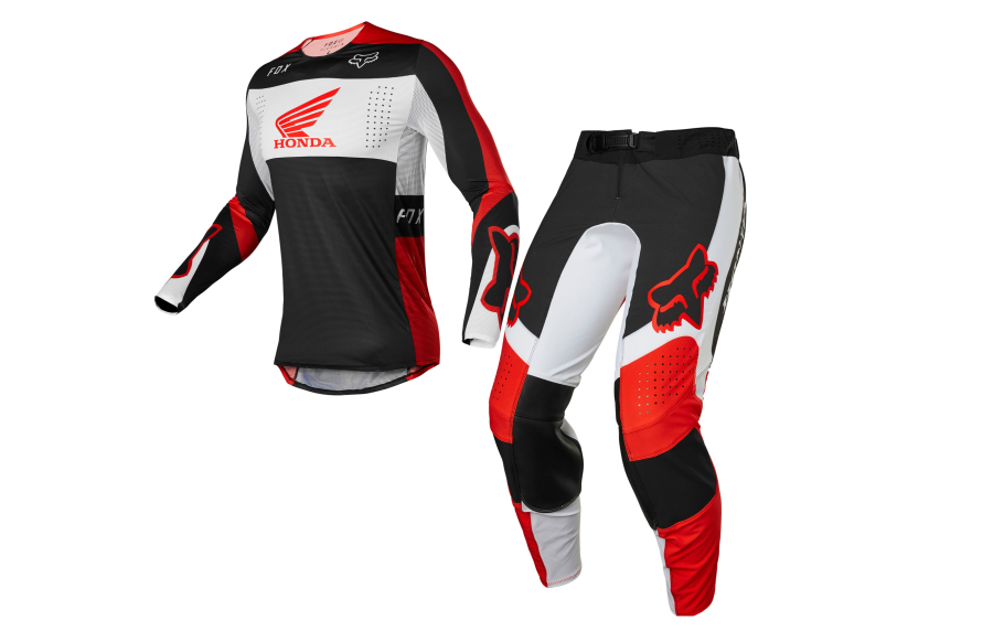 Fox Racing 2022 Flexair Honda Motocross Jersey & Pants Fluo Red Kit