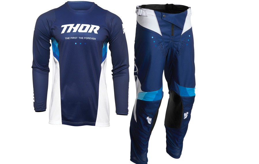 Thor Pulse React 2022 Motocross Jersey & Pants Navy White Kit