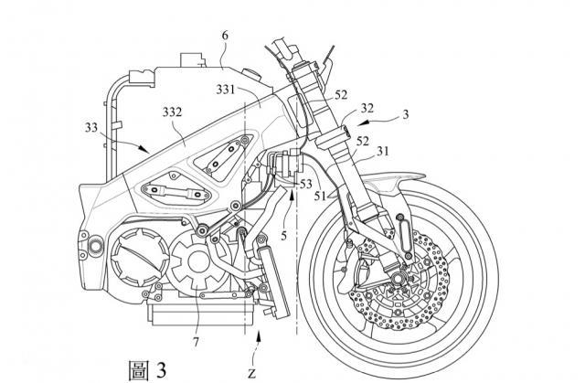 Kymco RevoNEX patent drawing. - Super Moto 8