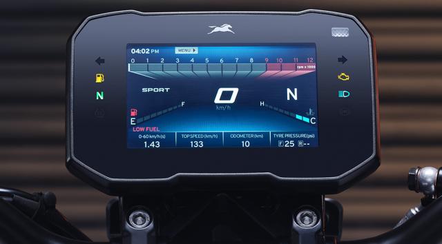 The TFT dash of the Apache 310