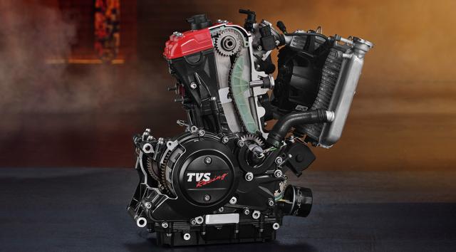 The engine of the TVS apache