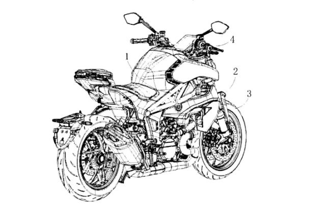 CFMoto '1250 NK' patent drawing.