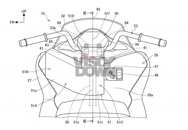 Honda patent vertical motorcycle airbag system