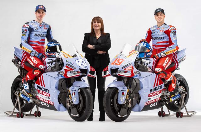 Alex Marquez, Nadia Padovani and Fabio Di Giannantonio, Gresini Racing 2023.
