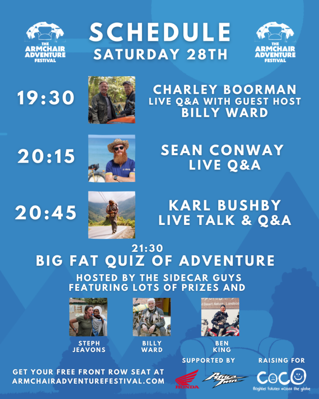 The Armchair Adventure Festival kicks off today