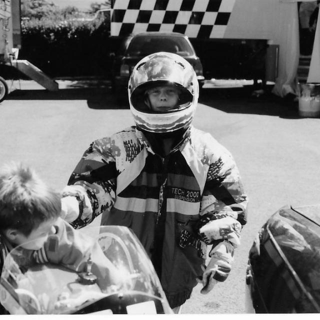 Rachael Clegg at the Isle of Man TT as a child.