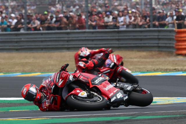 Francesco Bagnaia crashes out of 2022 French Grand Prix. - Gold and Goose