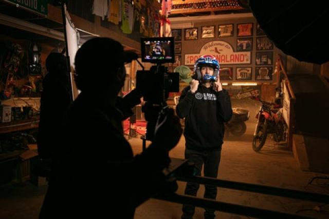 BLACK_RIFLE_COFFEE rider Pastrana during an interview