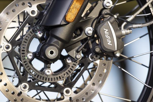 The Nissin disc brake of a motorcycle