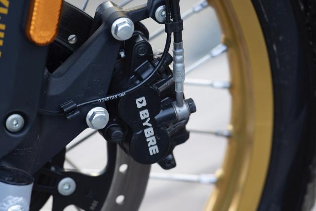 the disc brake of a motorcycle